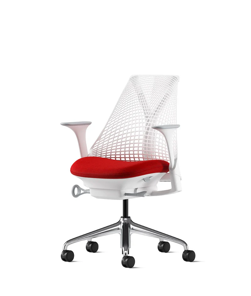 Siège de bureau Sayl* Blanc et aluminium poli