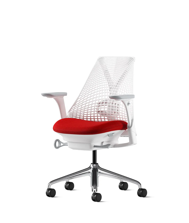 Siège de bureau Sayl* Blanc et aluminium poli