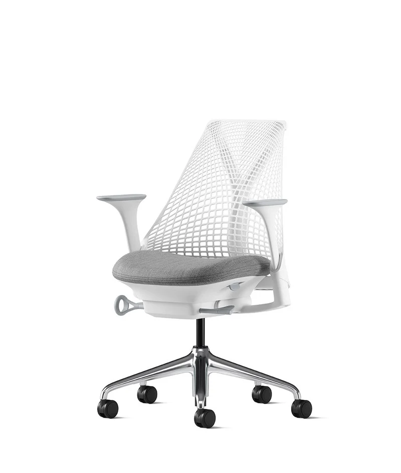 Siège de bureau Sayl* Blanc et aluminium poli