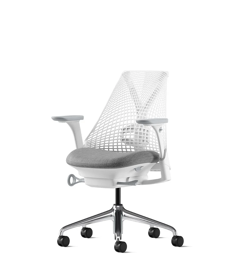 Siège de bureau Sayl* Blanc et aluminium poli