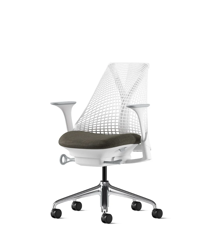 Siège de bureau Sayl* Blanc et aluminium poli