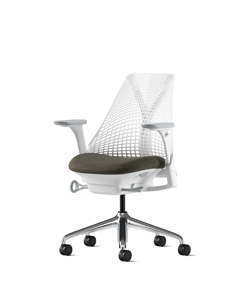 Siège de bureau Sayl* Blanc et aluminium poli