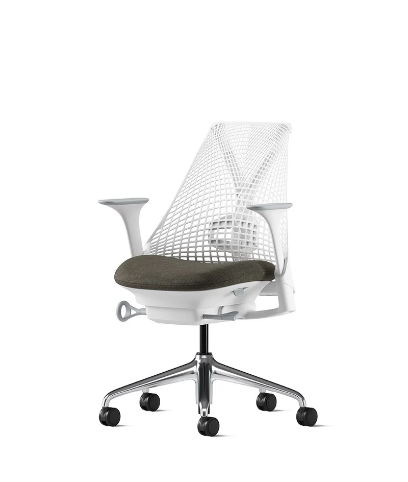 Siège de bureau Sayl* Blanc et aluminium poli