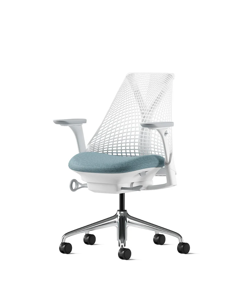 Siège de bureau Sayl* Blanc et aluminium poli
