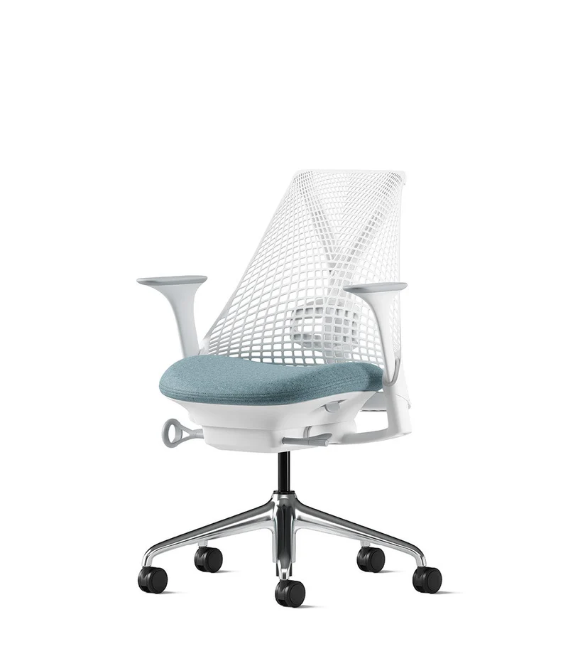 Siège de bureau Sayl* Blanc et aluminium poli