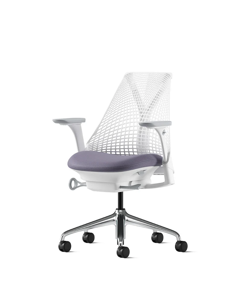 Siège de bureau Sayl* Blanc et aluminium poli