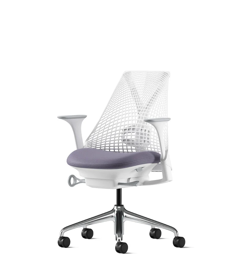 Siège de bureau Sayl* Blanc et aluminium poli
