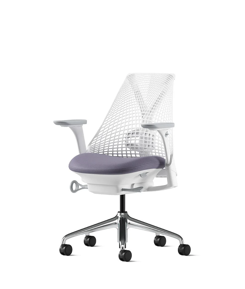 Siège de bureau Sayl* Blanc et aluminium poli