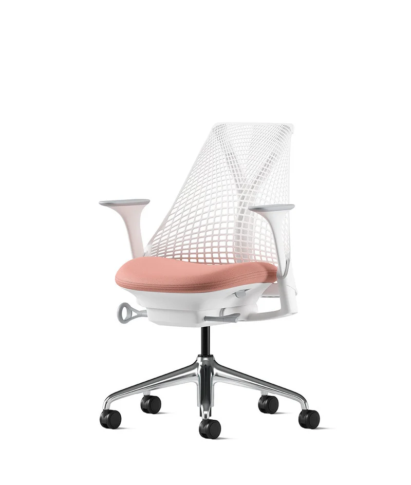 Siège de bureau Sayl* Blanc et aluminium poli
