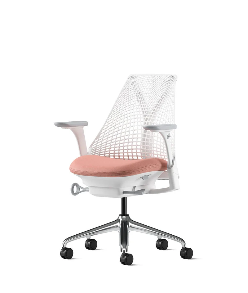 Siège de bureau Sayl* Blanc et aluminium poli
