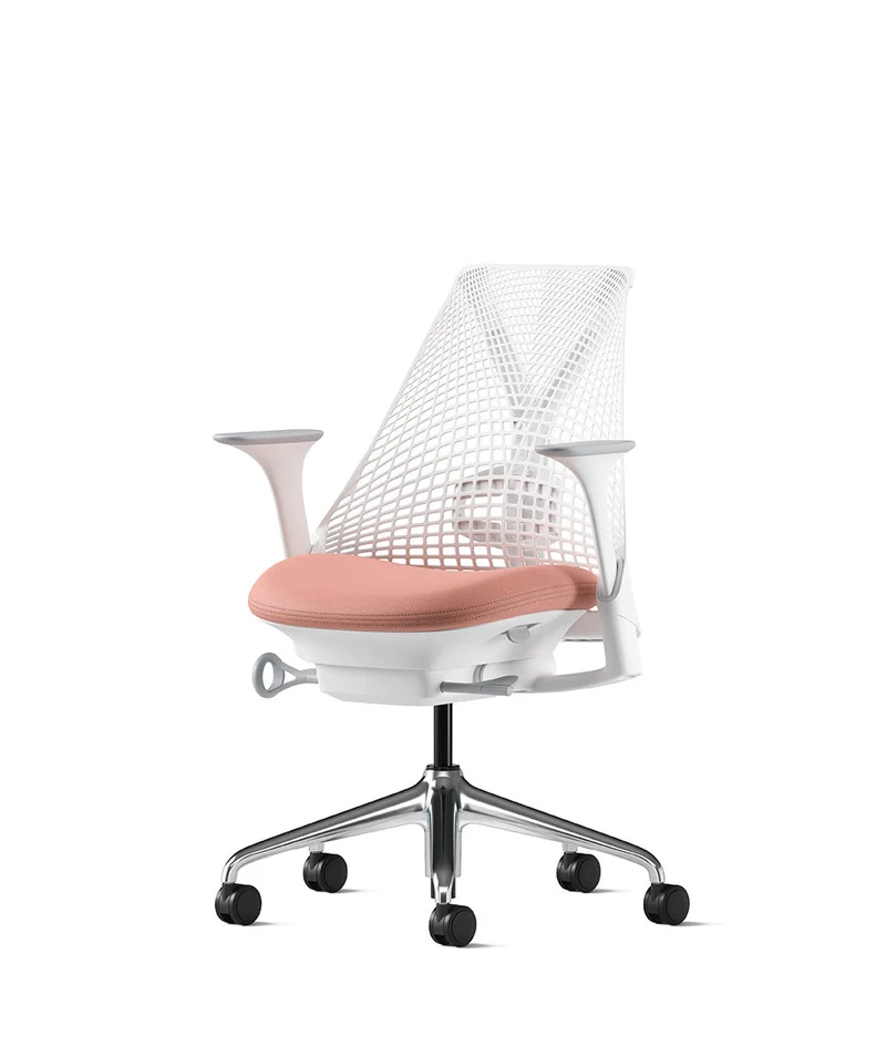 Siège de bureau Sayl* Blanc et aluminium poli