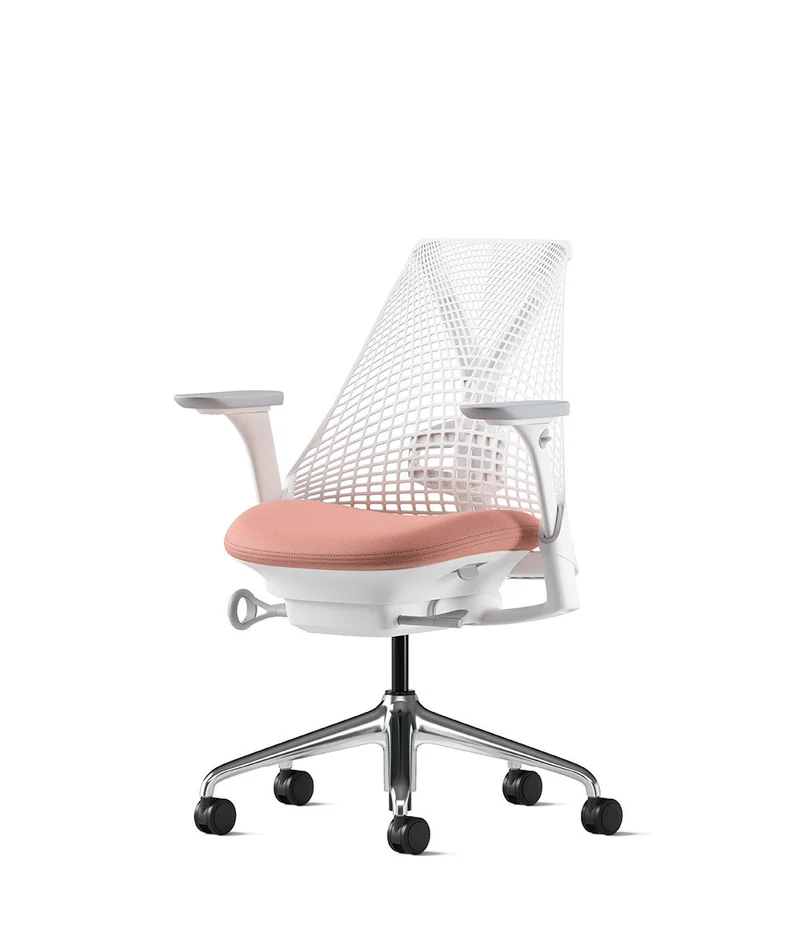 Siège de bureau Sayl* Blanc et aluminium poli