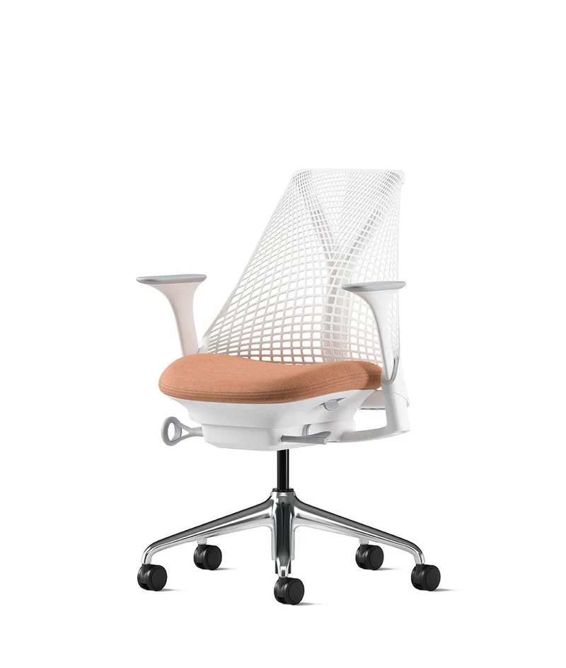 Siège de bureau Sayl* Blanc et aluminium poli