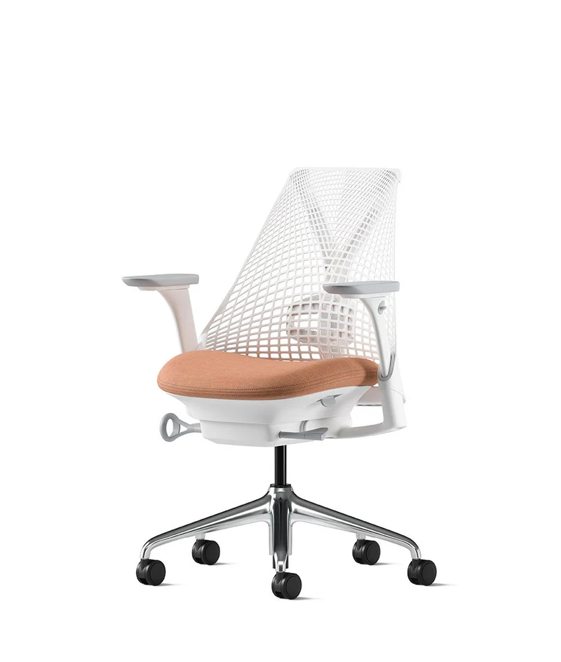 Siège de bureau Sayl* Blanc et aluminium poli