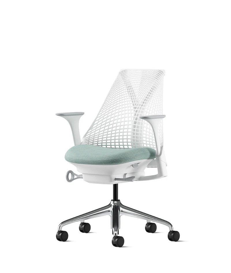 Siège de bureau Sayl* Blanc et aluminium poli