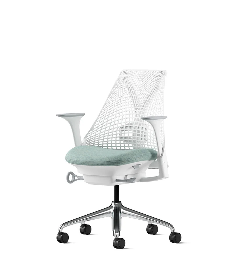 Siège de bureau Sayl* Blanc et aluminium poli