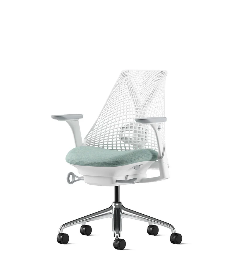 Siège de bureau Sayl* Blanc et aluminium poli