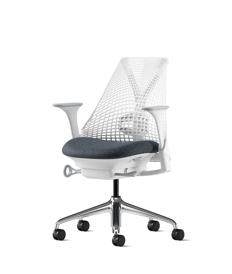 Siège de bureau Sayl* Blanc et aluminium poli
