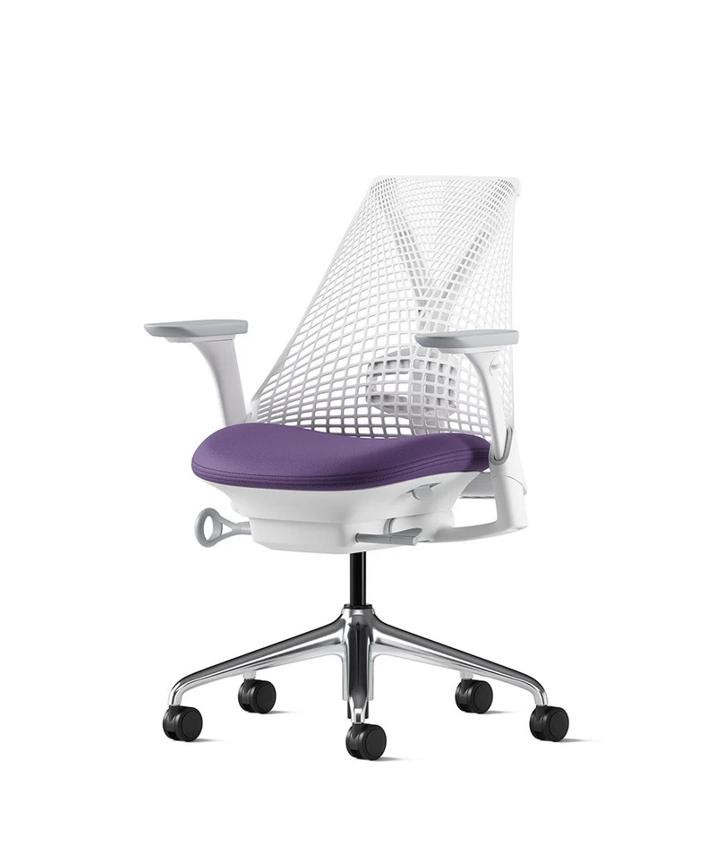 Siège de bureau Sayl* Blanc et aluminium poli