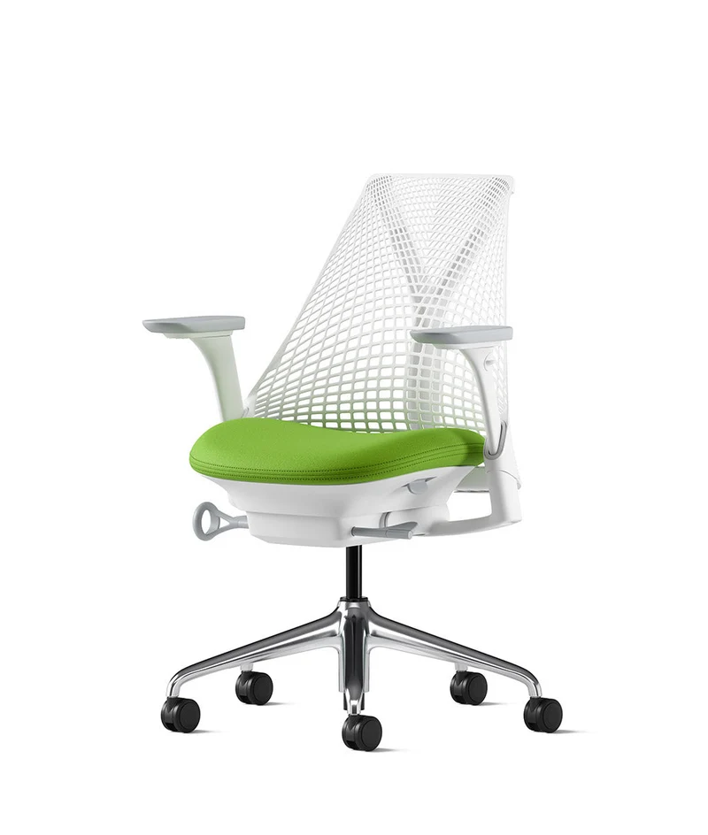Siège de bureau Sayl* Blanc et aluminium poli
