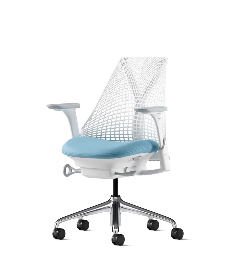 Siège de bureau Sayl* Blanc et aluminium poli