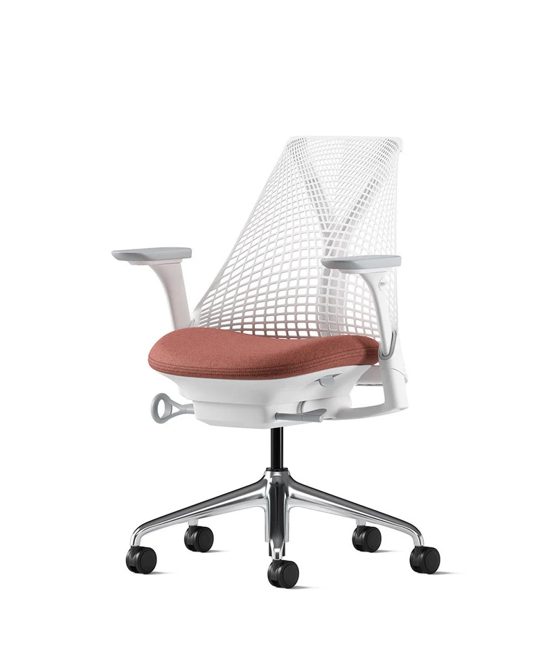 Siège de bureau Sayl* Blanc et aluminium poli