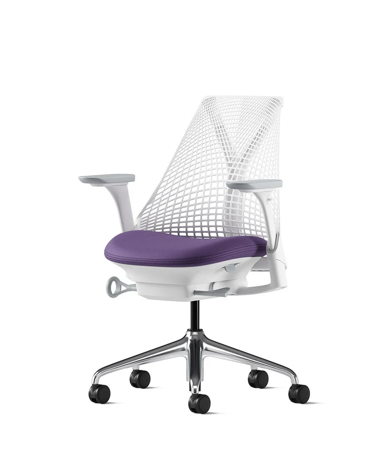 Siège de bureau Sayl* Blanc et aluminium poli
