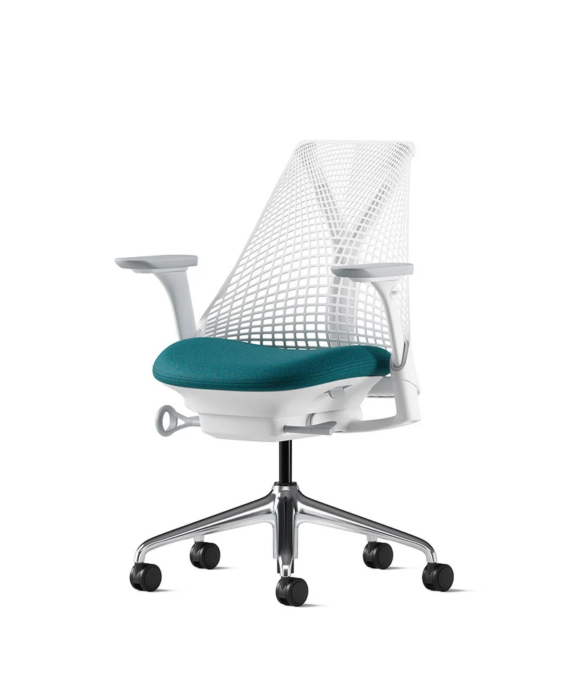 Siège de bureau Sayl* Blanc et aluminium poli