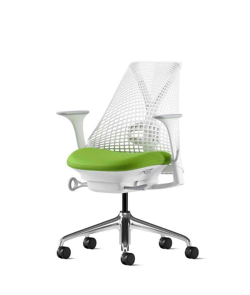 Siège de bureau Sayl* Blanc et aluminium poli