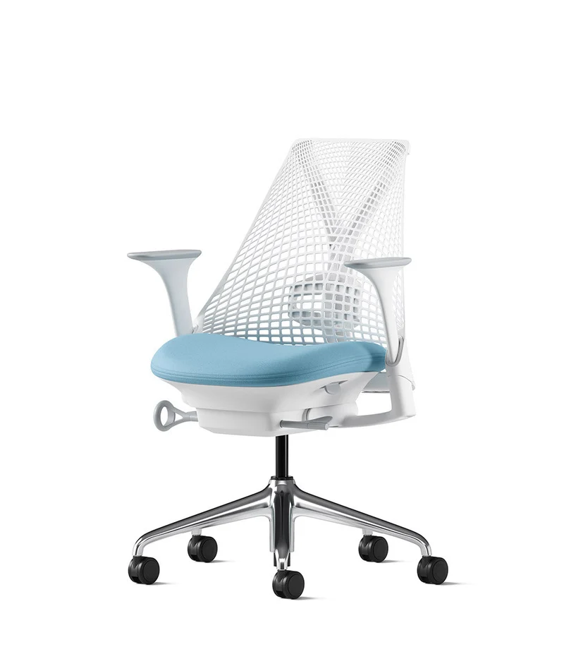 Siège de bureau Sayl* Blanc et aluminium poli