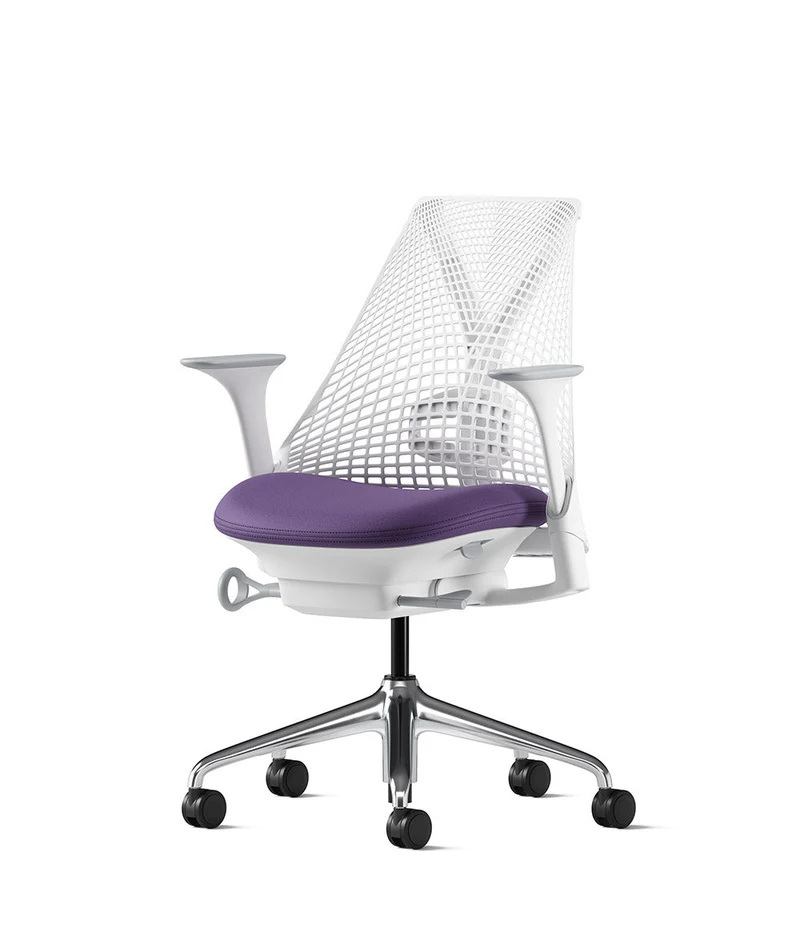 Siège de bureau Sayl* Blanc et aluminium poli