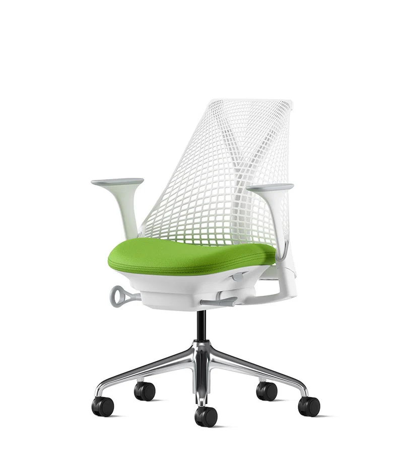 Siège de bureau Sayl* Blanc et aluminium poli