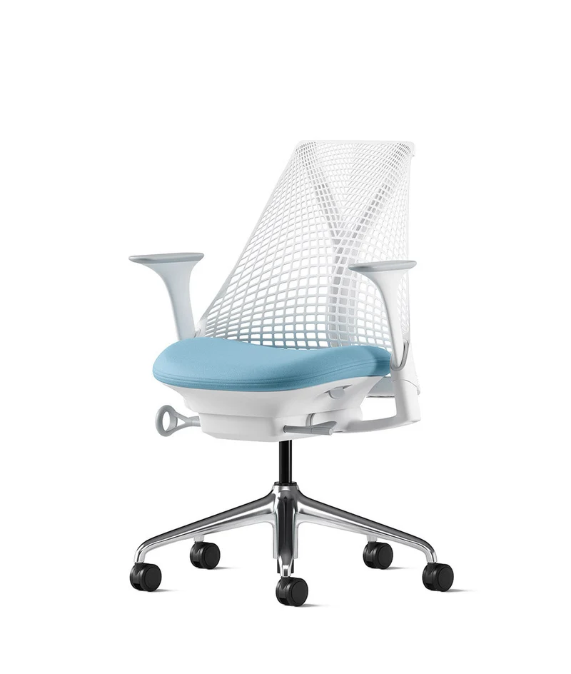 Siège de bureau Sayl* Blanc et aluminium poli