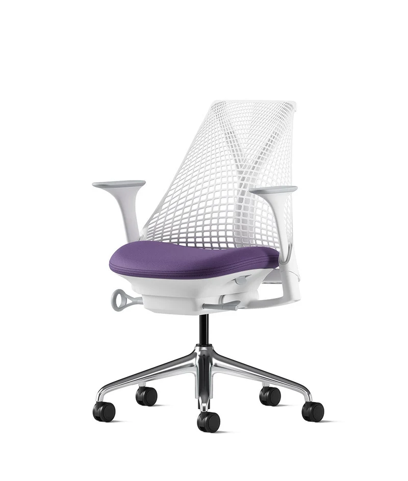 Siège de bureau Sayl* Blanc et aluminium poli