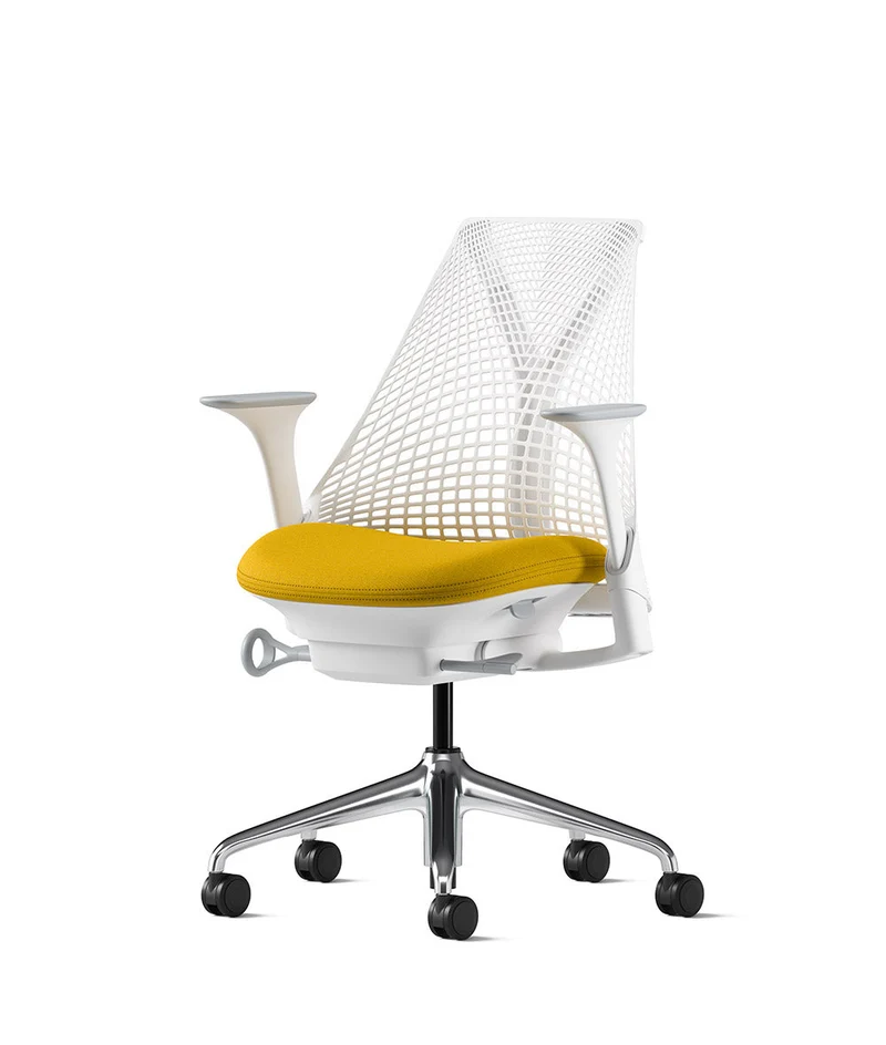 Siège de bureau Sayl* Blanc et aluminium poli