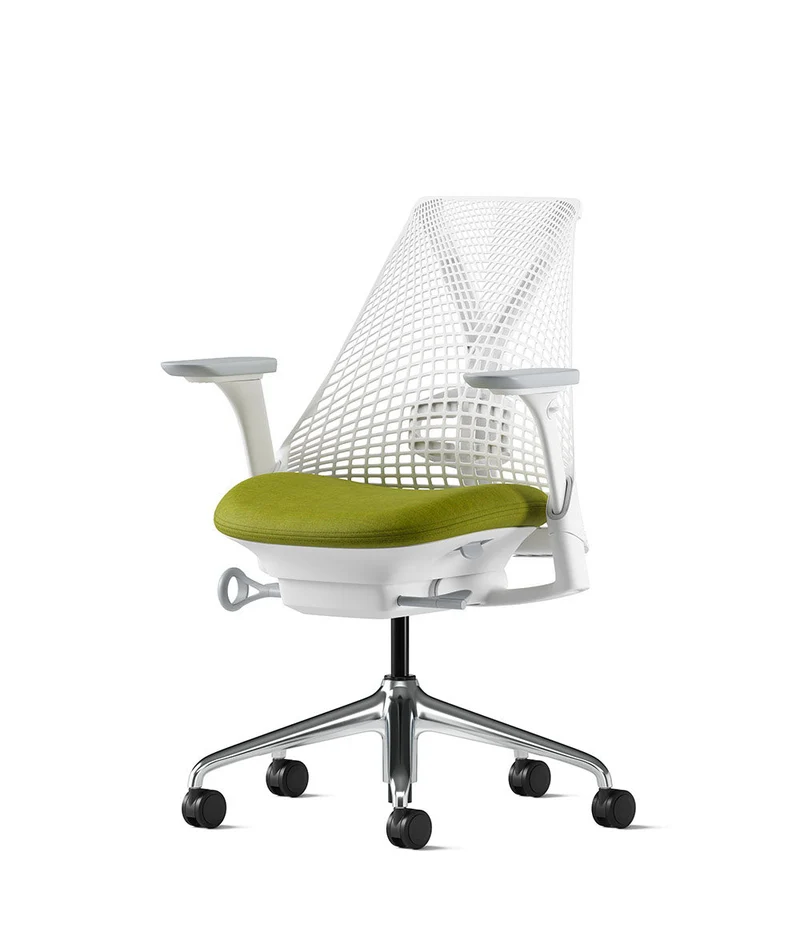 Siège de bureau Sayl* Blanc et aluminium poli