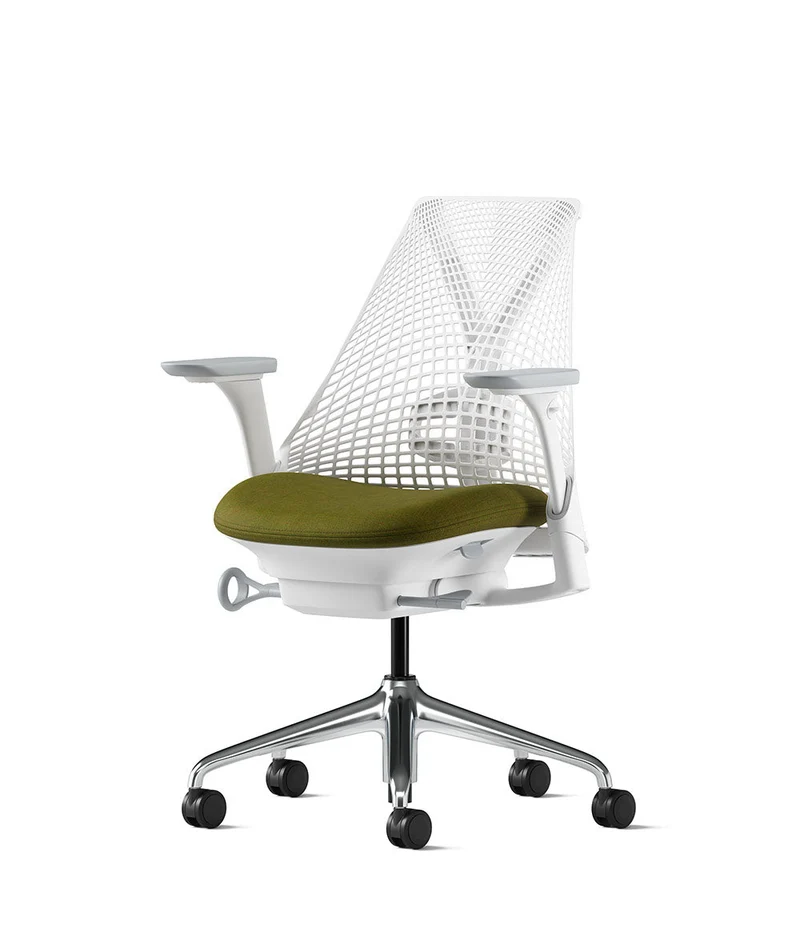 Siège de bureau Sayl* Blanc et aluminium poli
