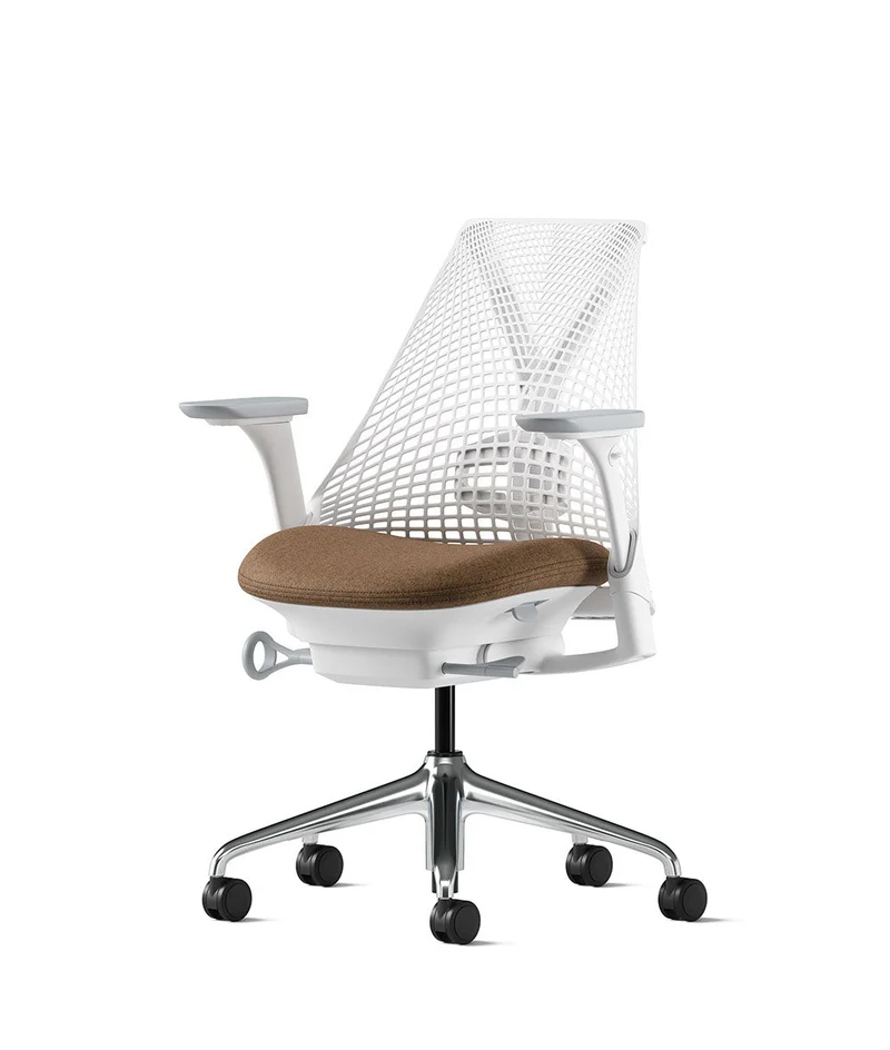 Siège de bureau Sayl* Blanc et aluminium poli