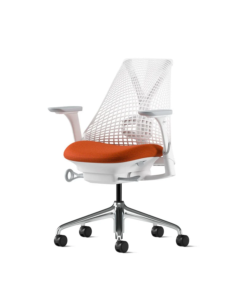 Siège de bureau Sayl* Blanc et aluminium poli