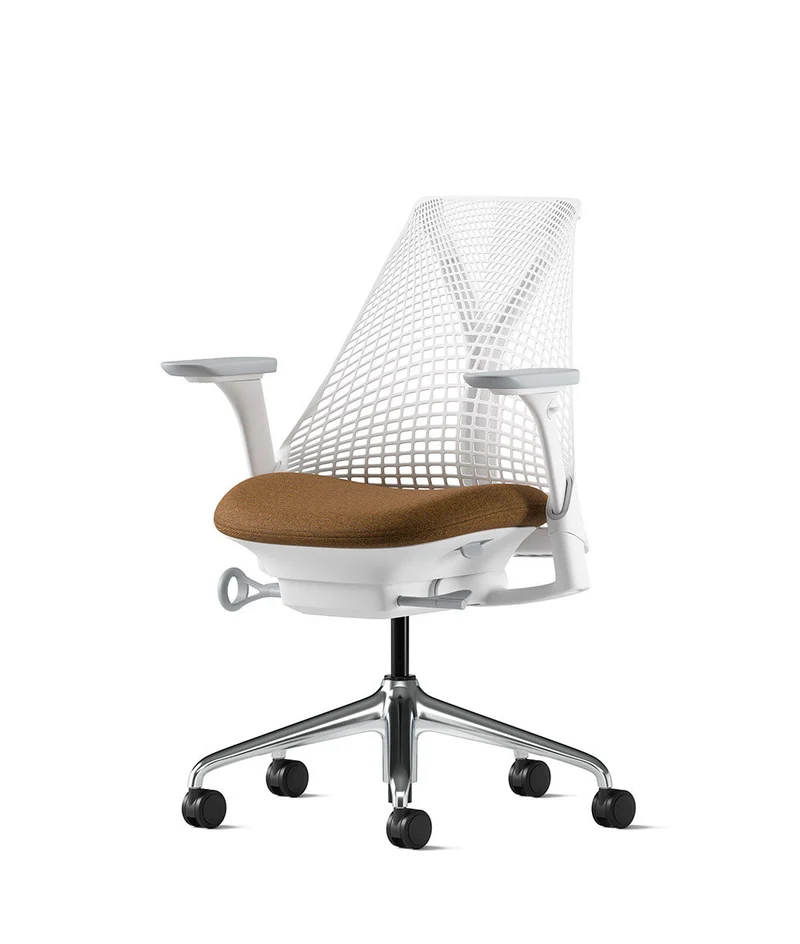 Siège de bureau Sayl* Blanc et aluminium poli