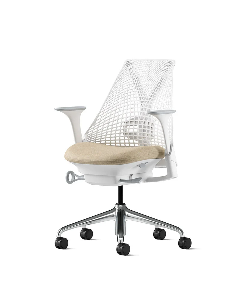 Siège de bureau Sayl* Blanc et aluminium poli