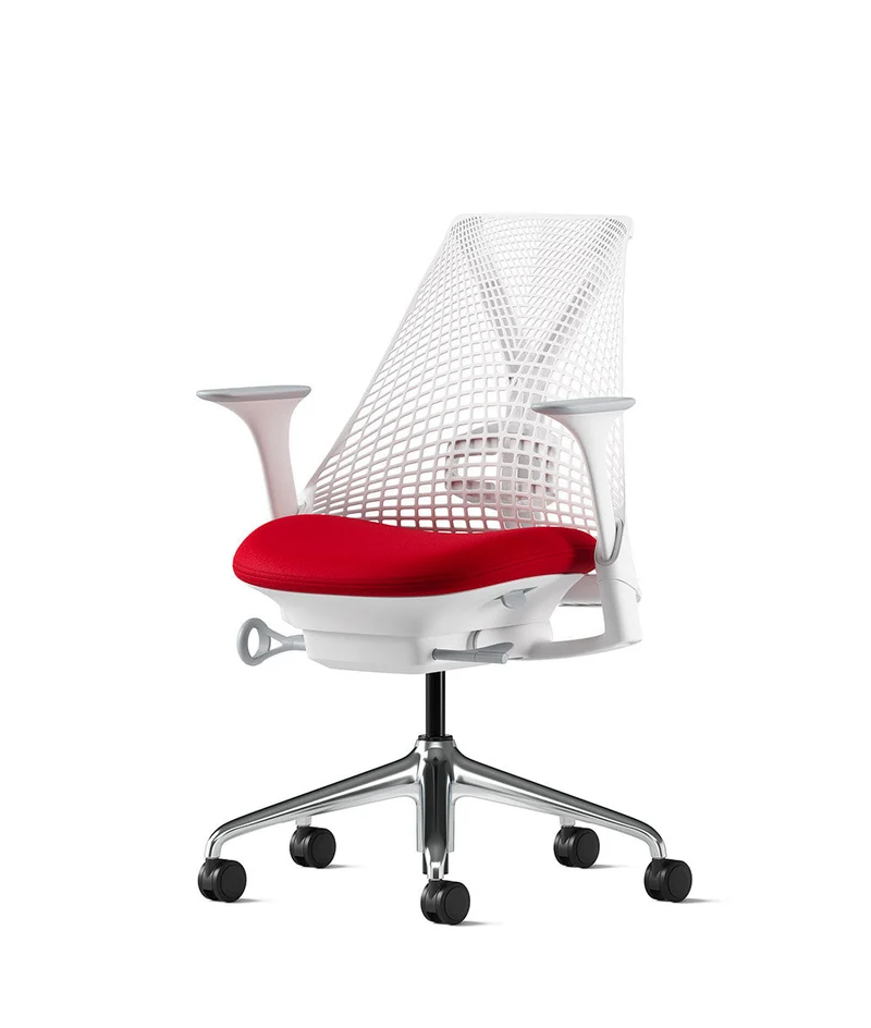 Siège de bureau Sayl* Blanc et aluminium poli