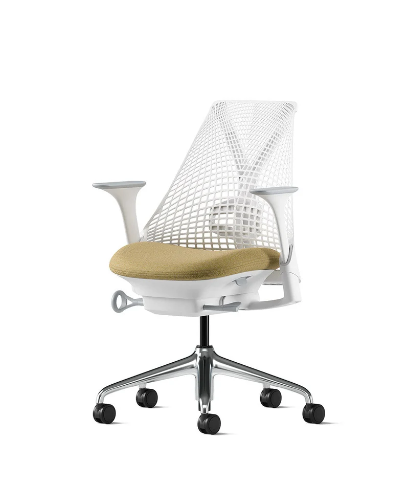 Siège de bureau Sayl* Blanc et aluminium poli