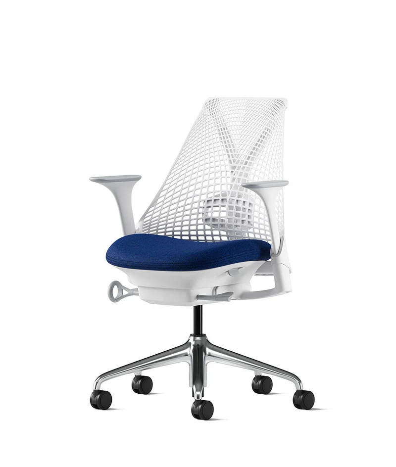 Siège de bureau Sayl* Blanc et aluminium poli