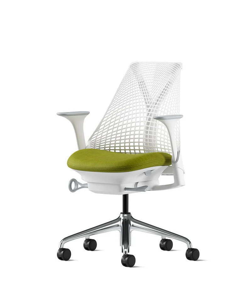 Siège de bureau Sayl* Blanc et aluminium poli
