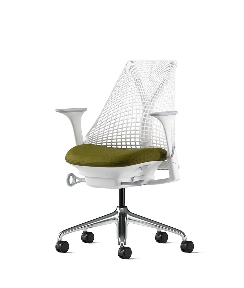 Siège de bureau Sayl* Blanc et aluminium poli