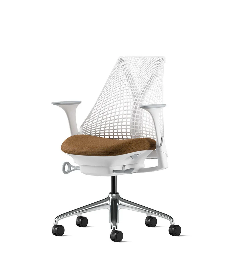 Siège de bureau Sayl* Blanc et aluminium poli