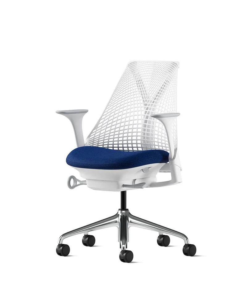 Siège de bureau Sayl* Blanc et aluminium poli