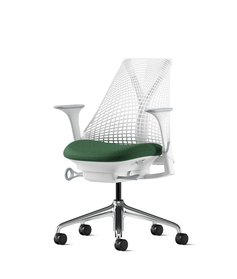 Siège de bureau Sayl* Blanc et aluminium poli