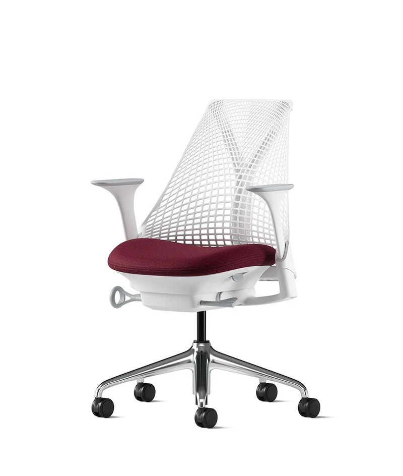 Siège de bureau Sayl* Blanc et aluminium poli